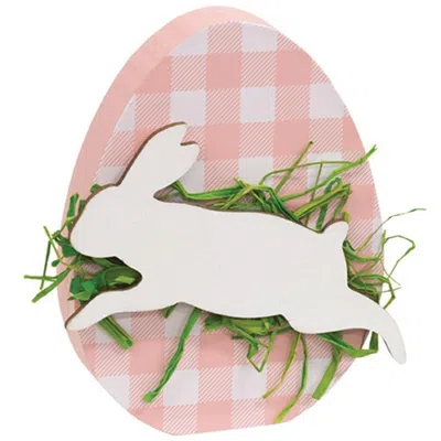 Homegifo Hopping Bunny Pink Plaid Egg Sitter