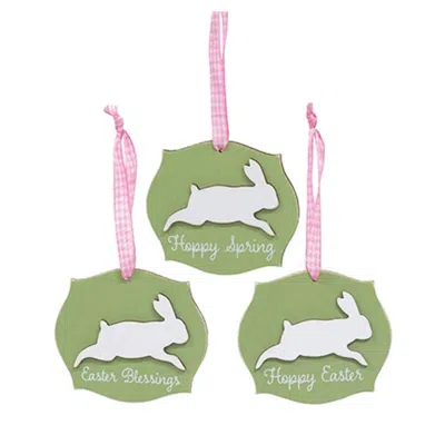 Homegifo Hoppy Easter Bunny Blessings Ornament 3 Asstd. In Green
