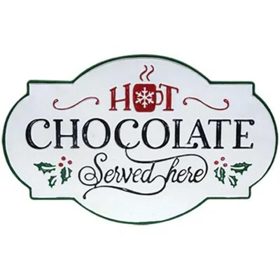 Homegifo Hot Chocolate Iron Wall Sign In White