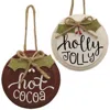 Homegifo *hot Cocoa/holly Jolly Button Holly Ornament 2 Asstd.