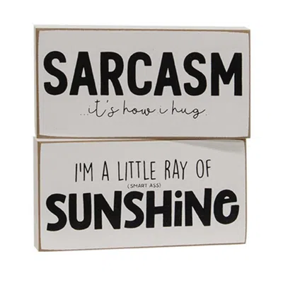 Homegifo How I Hug Block Sign 2 Asstd. In Gray