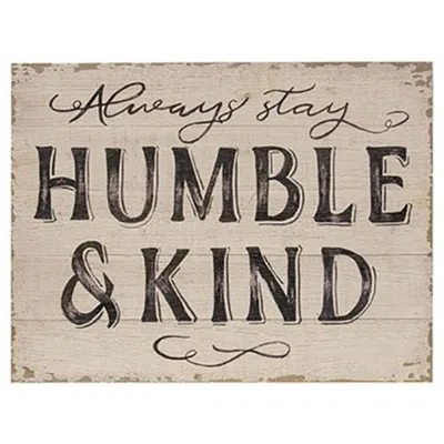 Homegifo *humble & Kind Distressed Wood Sign In Gray