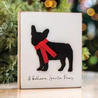 Homegifo *i Believe Santa Paws Frenchie Block In Multi