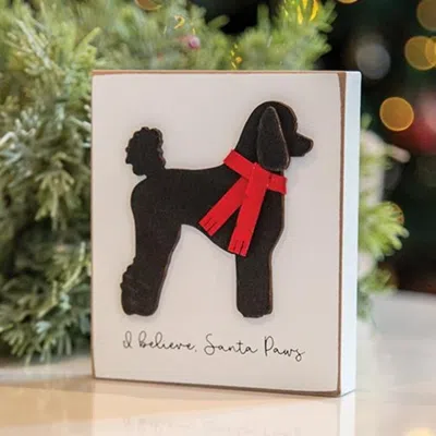 Homegifo *i Believe Santa Paws Poodle Block In Black