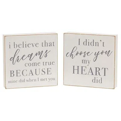 Homegifo *i Didn't Choose You Square Block 2 Asstd. In White