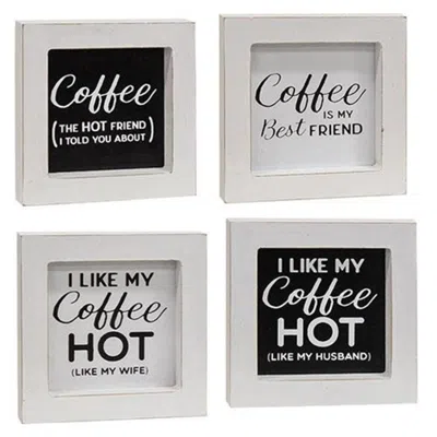Homegifo I Like My Coffee Hot Mini Framed Sign 4 Asstd. In Gray