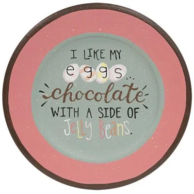 Homegifo I Like My Eggs Chocolate Plate In Black