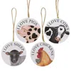 Homegifo I Love Farm Animals Round Ornament 4 Asstd.