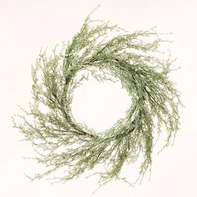 Homegifo *ice Glazed Cedar Wreath 24" In Green