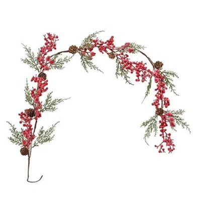 Homegifo Icy Red Berry & Cypress Garland
