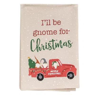 Homegifo *i'll Be Gnome For Christmas Dish Towel In Red