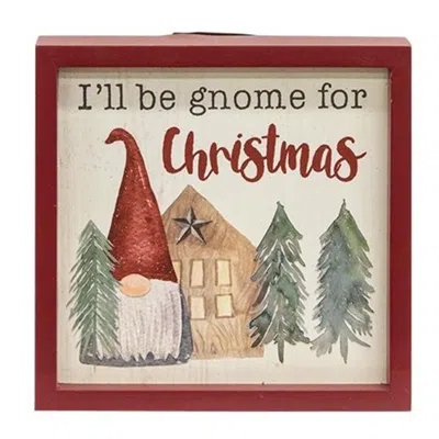 Homegifo *i'll Be Gnome For Christmas Framed Sign W/easel In Black