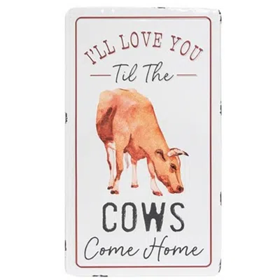 Homegifo *i'll Love You Til The Cows Come Home Metal Sign In Animal Print