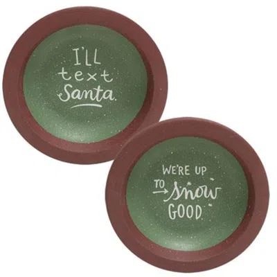 Homegifo *i'll Text Santa Dish Cup 2 Asstd. In Green
