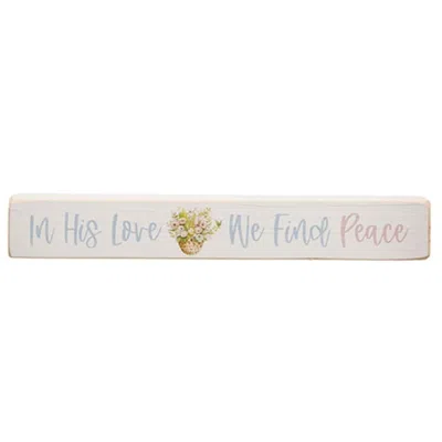 Homegifo In His Love We Find Peace Painted Wood Block 12"