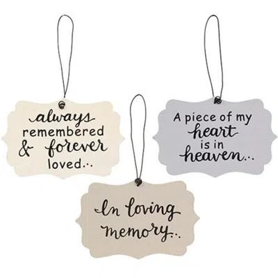 Homegifo In Loving Memory Ornament 3 Asstd. In Multi