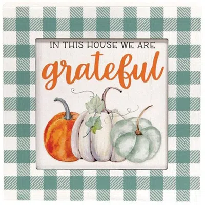Homegifo *in This House We Are Grateful Box Sign In Green