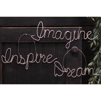 Homegifo *inspire Imagine Dream Script Metal Ornament 3 Asstd. In Black