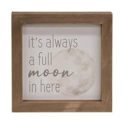 Homegifo It's Always A Full Moon In Here Framed Sign In Neutral