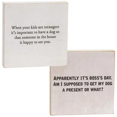 Homegifo *it's Bosses Day Square Block 2 Asstd. In Neutral