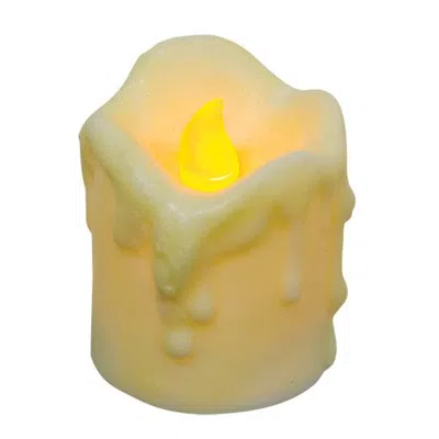 Homegifo Ivory Mini Dripped Timer Pillar In Yellow