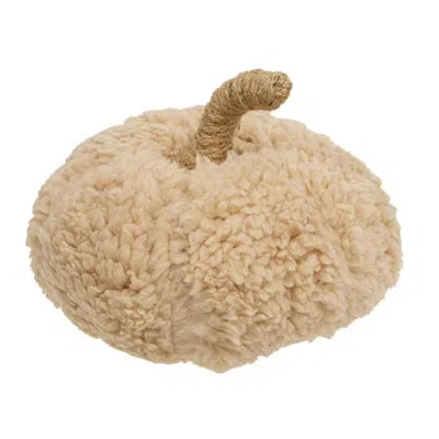 Homegifo Ivory Sherpa Pumpkin W/jute Stem Medium In Neutral