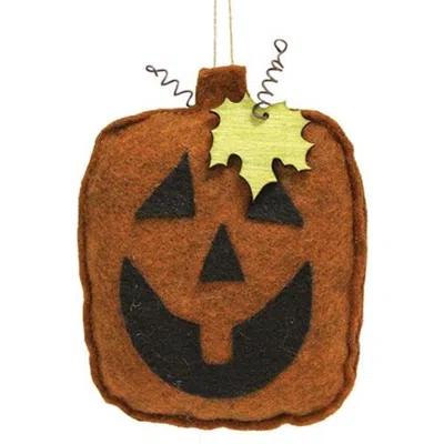 Homegifo Jack O Lantern Felt Ornament In Brown