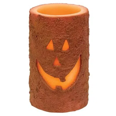 Homegifo Jack O Lantern Timer Pillar 6" In Orange