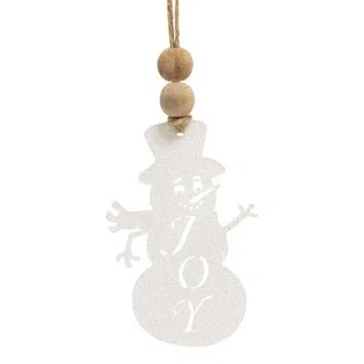 Homegifo *joy Cutout Snowman Ornament In White