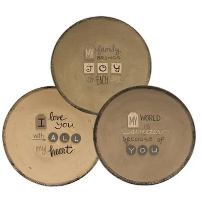 Homegifo *joy Each Day Dimensional Plate 3 Asstd. In Neutral
