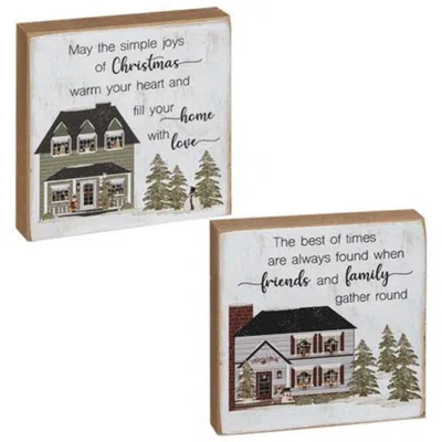 Homegifo *joy Of Family House Square Block 2 Asstd. In White