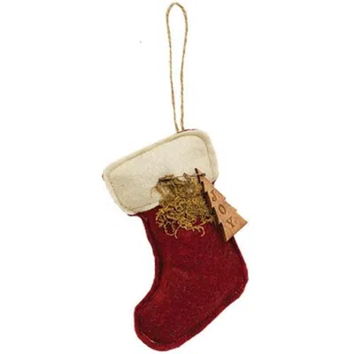 Homegifo Joy Stocking Ornament In Red