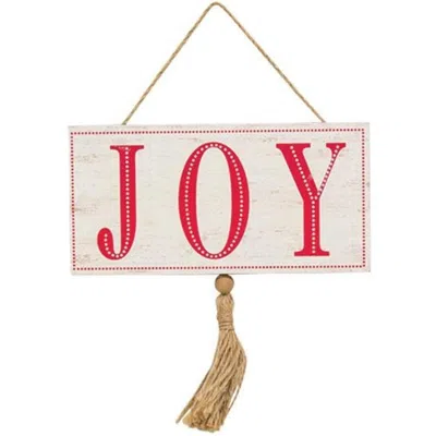 Homegifo *joy Tassel Hanging Sign In White