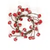 Homegifo Joyful Red Jingle Bells W/snow Candle Ring 3.5"
