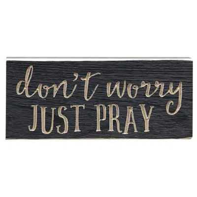 Homegifo Just Pray Engraved Sign 8" In Black