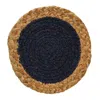 Homegifo Jute & Cotton Candle Mat Navy 6.75"
