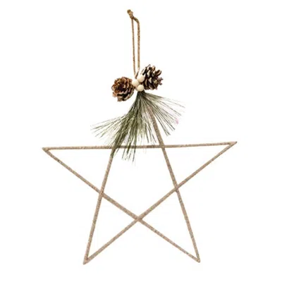 Homegifo *jute And Pine Star Ornament In Neutral