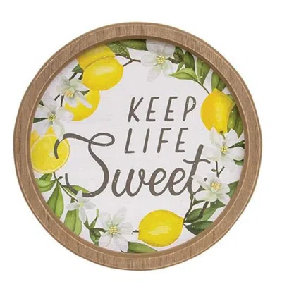 Homegifo *keep Life Sweet Round Framed Sign In Brown