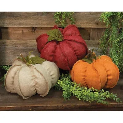 Homegifo Large Burlap Pumpkin 3 Asstd. In Multi