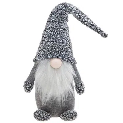 Homegifo *large Gray Hat Santa Gnome In Brown