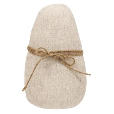 Homegifo *large Ivory Egg With Jute Bow In Burgundy