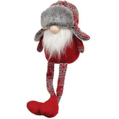 Homegifo Large Nordic Snowflake Trapper Hat Dangle Leg Gnome In Red