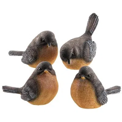 Homegifo Large Resin Robin 4 Asstd. In Brown