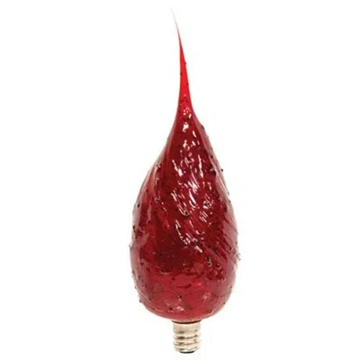 Homegifo Large Ruby Red Silicone Dipped Flicker Bulb