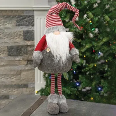 Homegifo *large Standing Plush Red/gray Gnome Santa