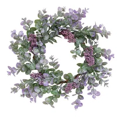 Homegifo Lavender Eucalyptus With Seeds Wreath 14" In Purple