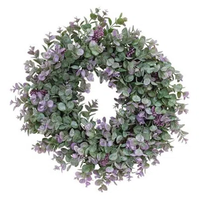Homegifo Lavender Eucalyptus With Seeds Wreath 20" In Purple
