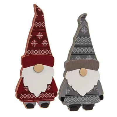 Homegifo Layered Wooden Sweater Gnome Sitter 2 Asstd. In Multi