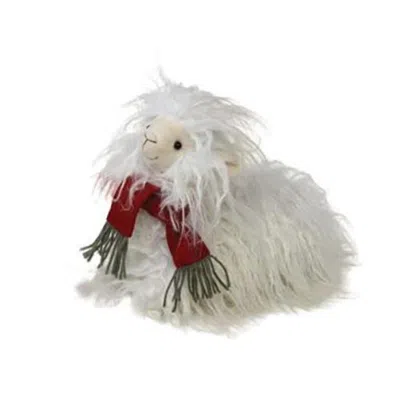 Homegifo *laying Plush Furry Llama In White