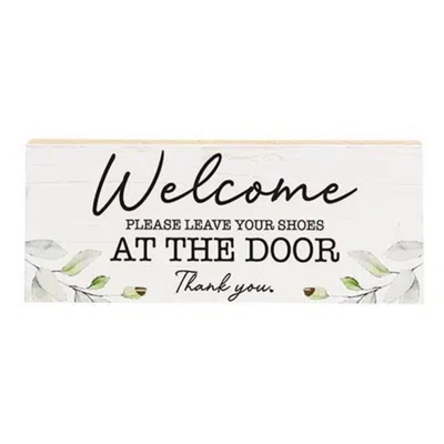 Homegifo Leave Your Shoes Shelf Sitter 10" X 4" In Gray